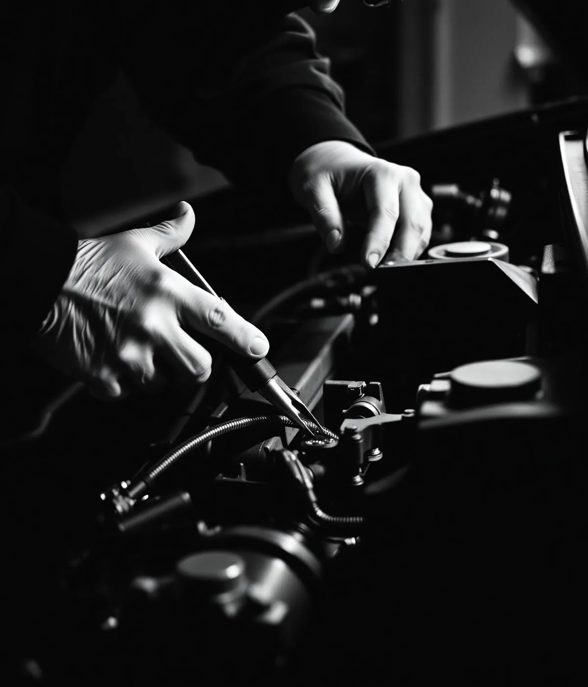 Mechanic working on a car engine in North York